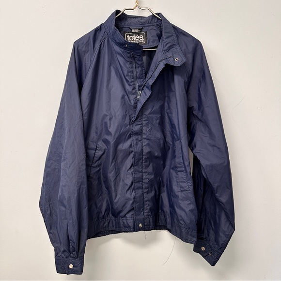 Totes Rainbuster Men Rain Coat Navy Size XL Casual Lightweight Jacket Zip Front - Picture 1 of 10